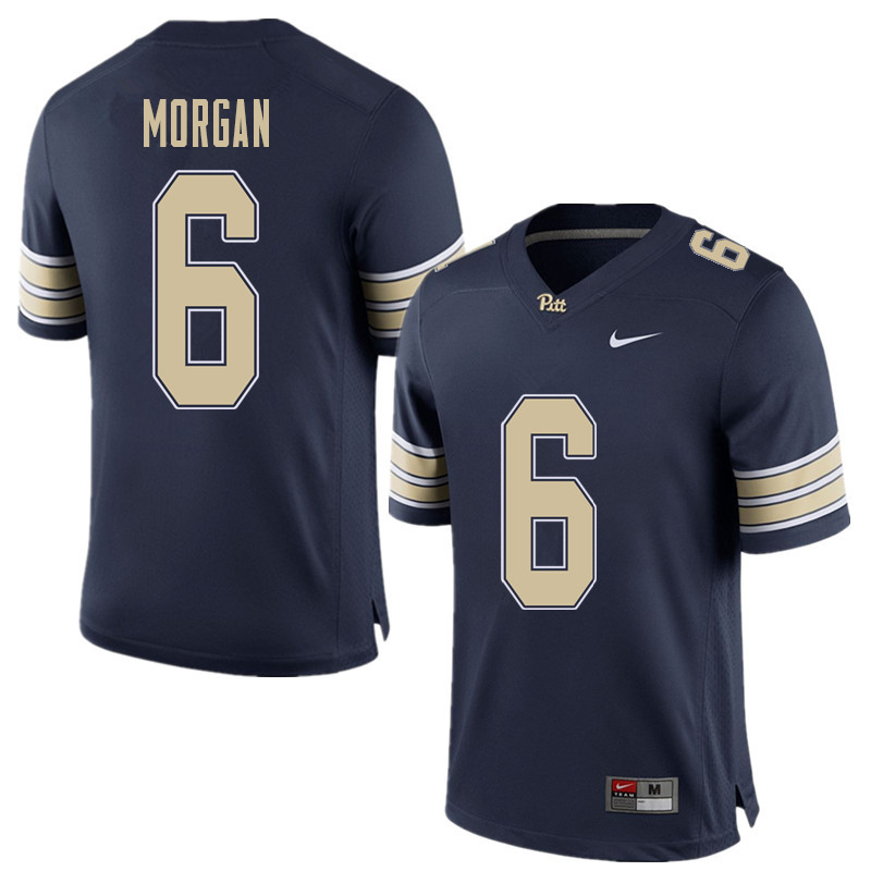 Men #6 John Morgan Pittsburgh Panthers College Football Jerseys Sale-Home Blue